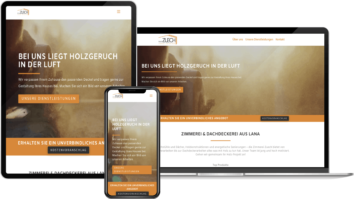 Zimmerei Zuech Webdesign by Clooc-design
